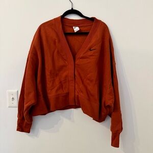 Nike cardigan sweatshirt in rust